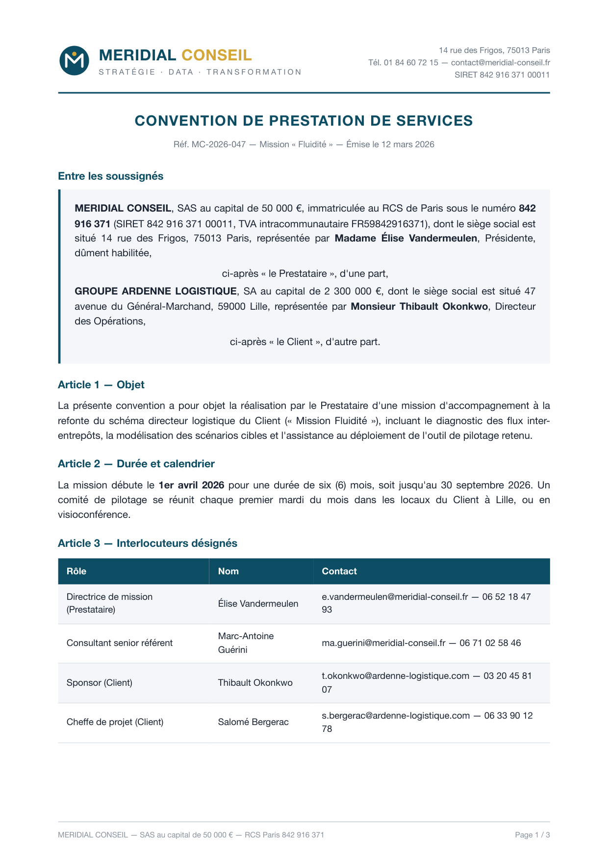 Convention originale